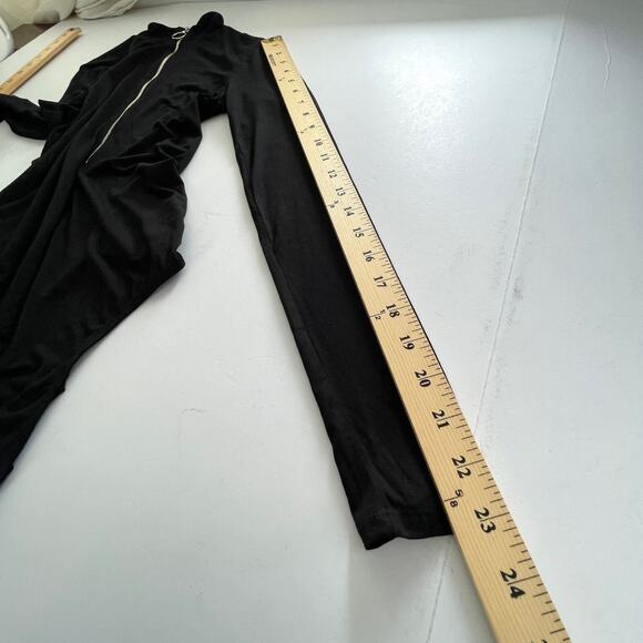 Enza Costa Women's Italian Viscose Mock Neck Zip Front Bodysuit NEW Sz XS Black - Picture 5 of 7